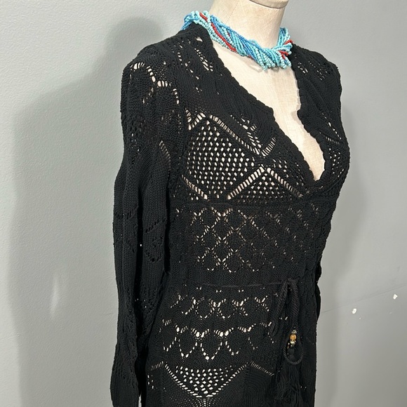 Etcetera Cotton Crochet Black Midi Dress size M - EUC - Picture 12 of 17